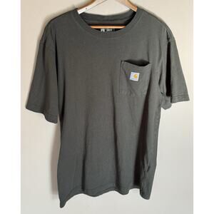 Carhartt Mens Medium Green T-Shirt Loose Fit Short Sleeve Heavyweight Pocket